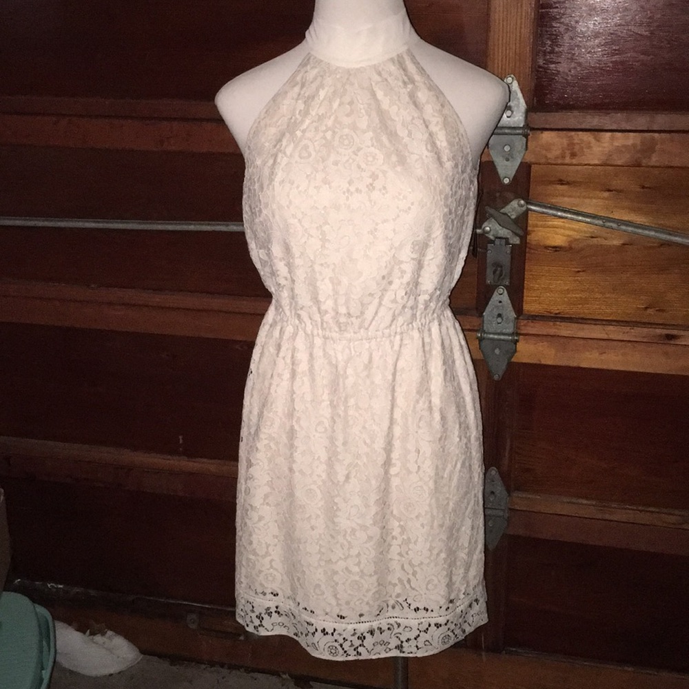 Ivory lace lined dress